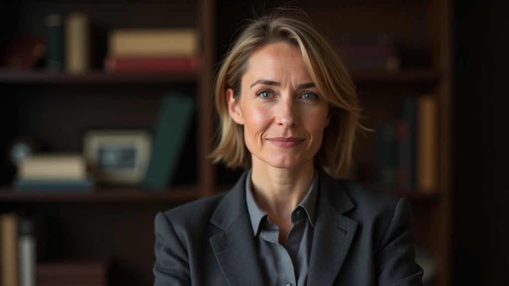 Expert en droit de la famille, femme dans la cinquantaine, portrait serein